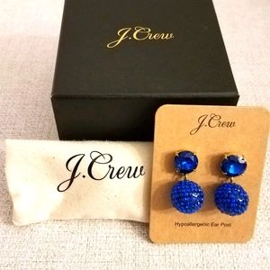 J. Crew Blue Crystal Ball Earrings